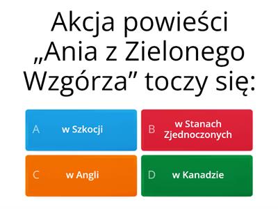 Test-,,Ania z Zielonego Wzgórza''