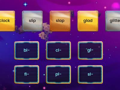 Consonant Blends 2 (bl-, cl-, fl-, gl-, pl-,sl-)