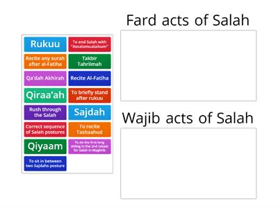 Activity 8 Fard or Wajib Acts of Salah