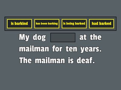 Present perfect continuous sentences