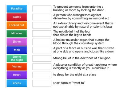 vocabulary about the song 