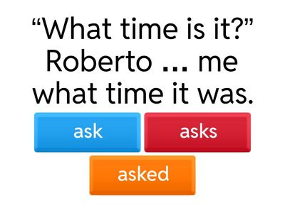 REPORTED SPEECH: Present Simple QUIZ