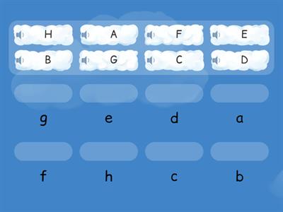 Alphabets A-H uperr and lowercase