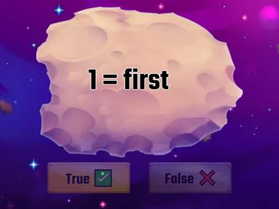 Ordinal numbers true or false