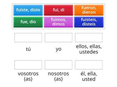 Pretérito Indefinido - completamente irregulares (ser / ir y dar)