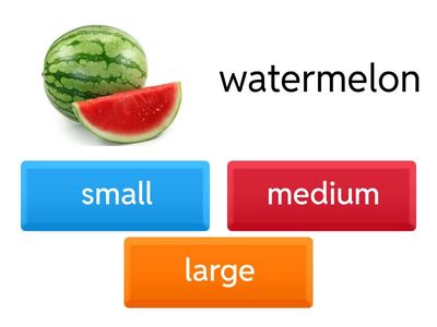fruits, small, medium, large