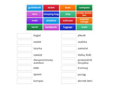 Travelling vocabulary 