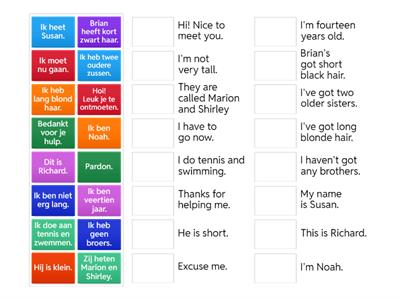 Zinnen Nederlands - Engels