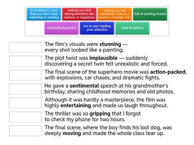 Ready for C1 unit 2 film adjectives
