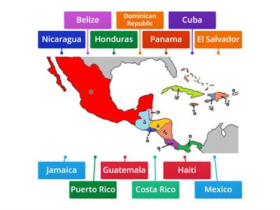 Mexico and Central America Map Practice