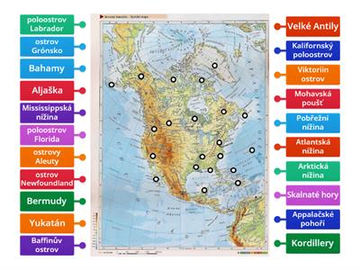 Severní Amerika - ostrovy, poloostrov, pohoří, nížiny, pouště