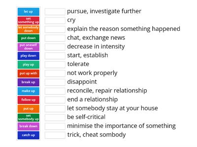 PHRASAL VERBS WITH UP & DOWN