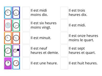 Zuordnen: Quelle heure est-il??