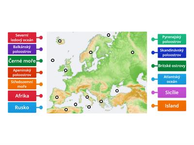 Evropa - Slepá mapa (poloha)