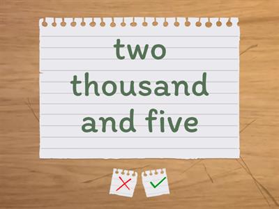 Saying numbers, dates and times.