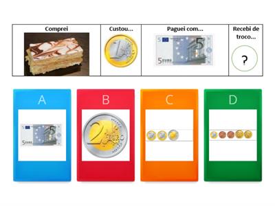 Comprei, custou, paguei e recebi de troco... 