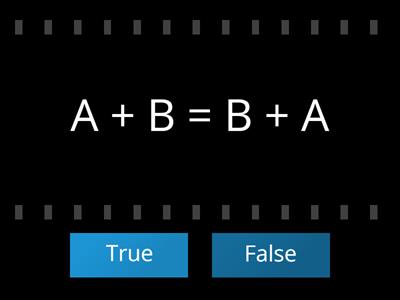 True or False - Commutative Property (Year 7)