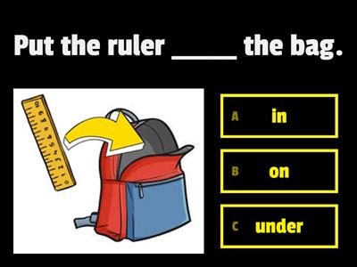 Y1 UNIT 3 : PET SHOW - preposition (workbook 40)