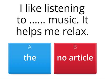 Definite or Zero article