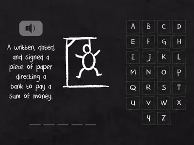 Personal Financial Literacy Vocabulary (Hangman)