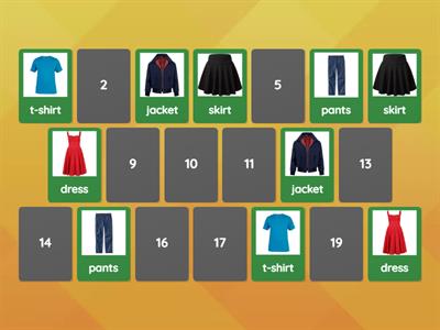 Clothes memory game