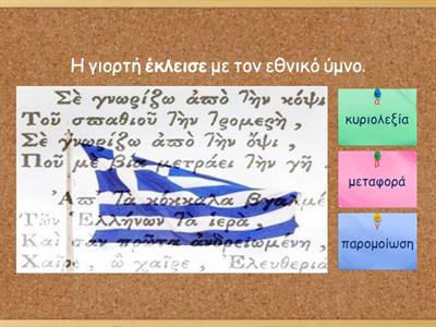 Βασικά Σχήματα Λόγου (μεταφορά, κυριολεξία, προσωποποίηση, παρομοίωση)