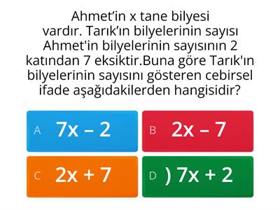 Cebirsel İfadeler