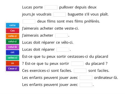 Les adjectifs démonstratifs