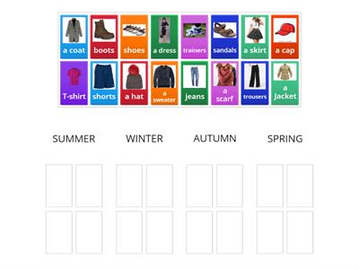 Одяг. Пори року. (2 клас)