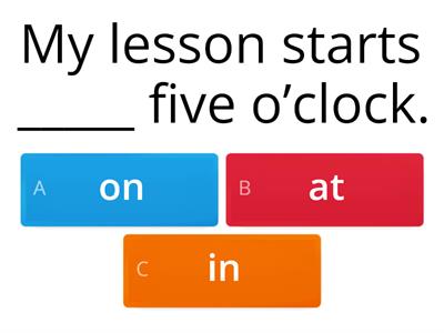 Prepositions of time