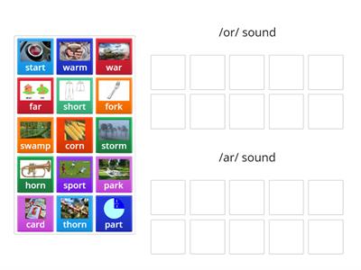 /or/ /ar/ sound group sort