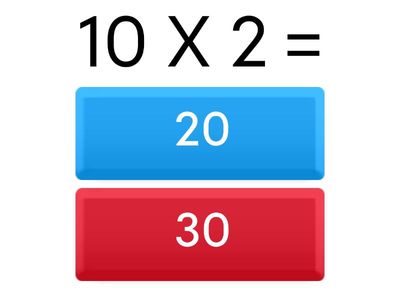 math quiz 10 and 10 X