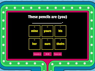 I. POSSESSIVE PRONOUNS