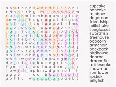 Compound Word Word Search