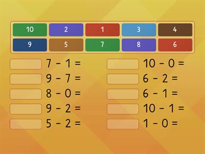 Subtraction up to 10