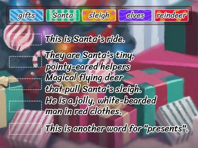 Annemie English - 아느미 잉글리시 - 원어민 영어 교습소 Christmas Word List 3: Santa Claus - Match: word & definition