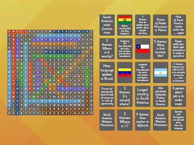 South America Wordsearch