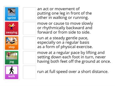 FIND THE MATCH (Non-loco and Locomotor)