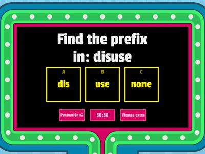  Prefix/Suffix/Root Word