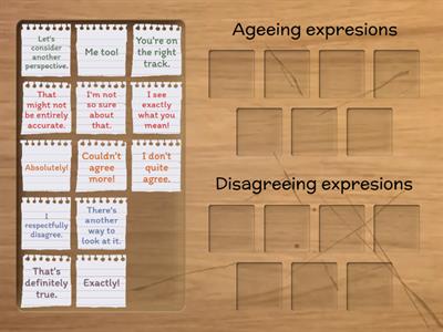 Sort the expressions in their correct group