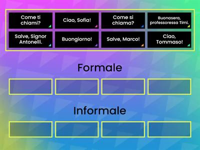 I saluti - Formale o informale? (Adolescenti)