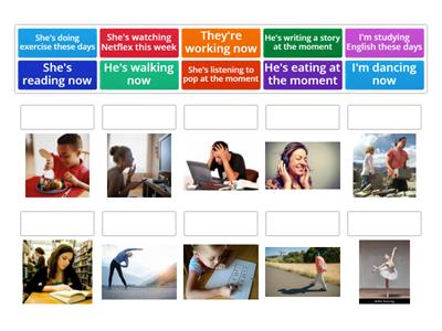 Present continuous- verbs in (ing)