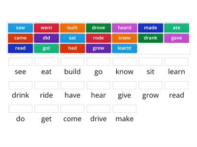 Irregular verbs flip game 