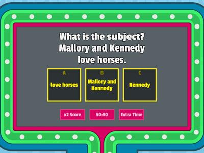 Subject and Predicate Practice