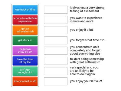 idiomatic phrases: hobbies and interests (SO3 B2+ 1C)