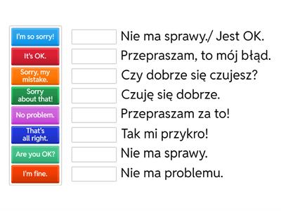 Apologising- English Class A1 Unit 4