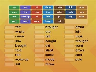 Past Simple Irregular verbs