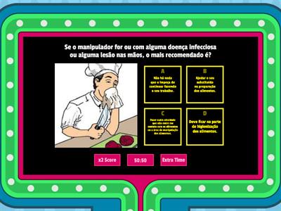 Jogo de perguntas e respostas para manipuladores de alimentos