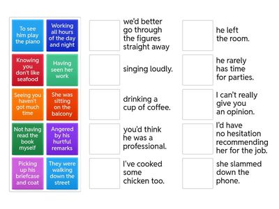 Participle Clauses Match-up