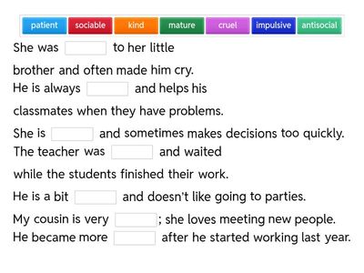 Get Involved B1+ / traits of character